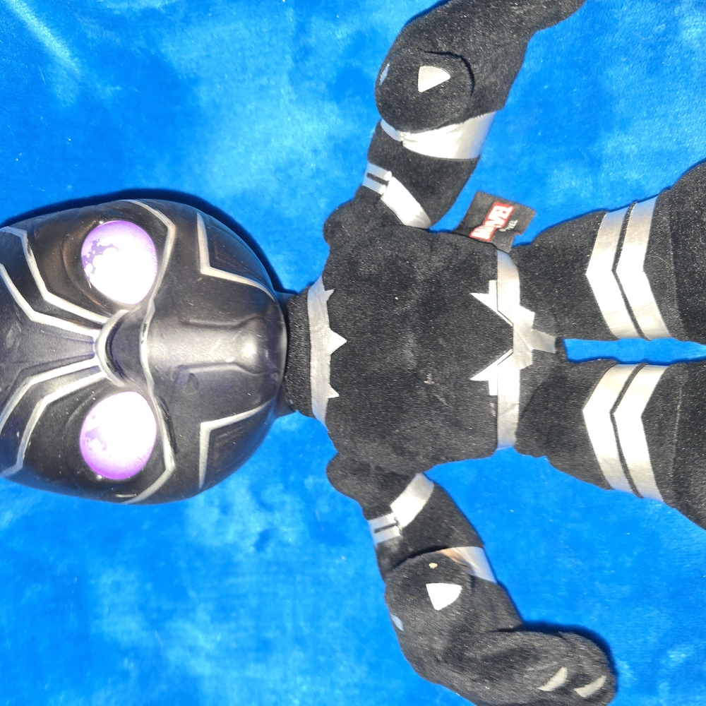 Marvel Black Panther Stuffed Animal Black and Silver